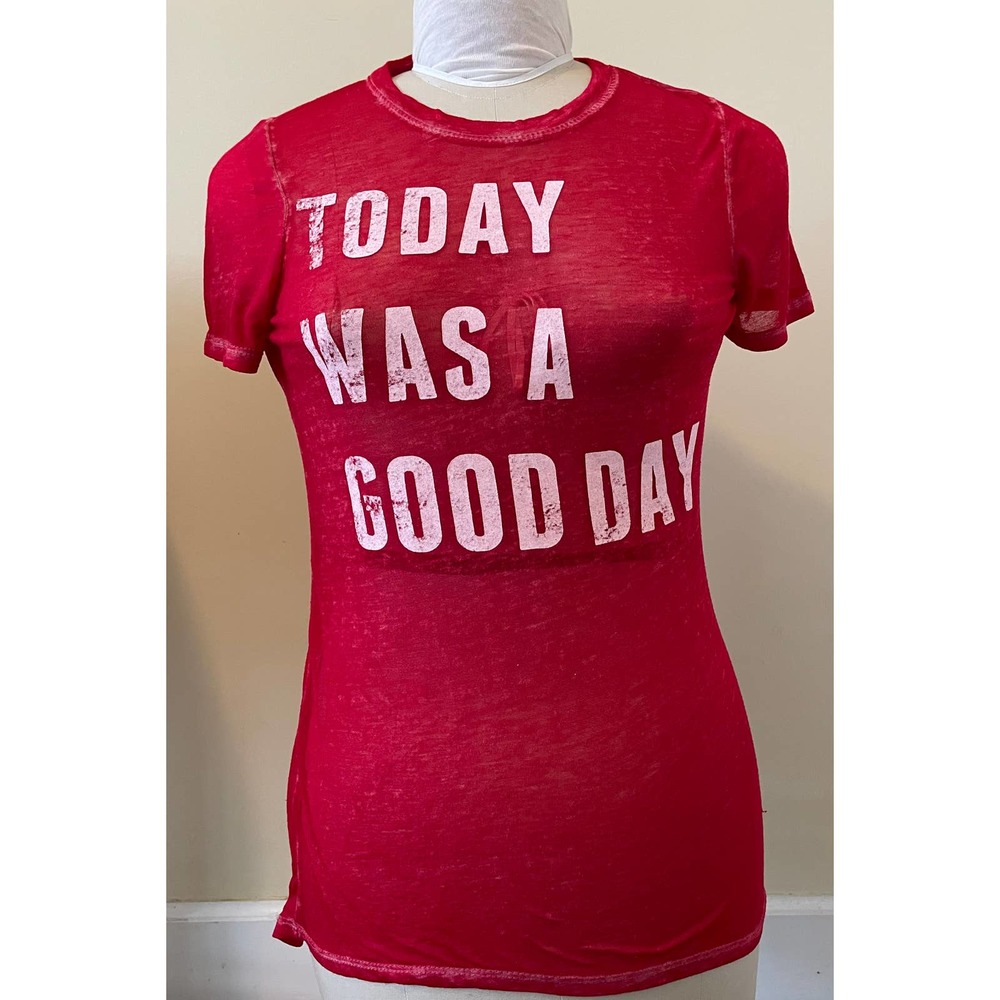 Lyric Culture Burnout T-Shirt Sheer Red XS